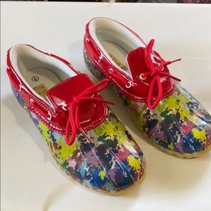 ZUNE ➡️SPECKLED PAINT DUCK LACE-UP WATERPROOF SHOE